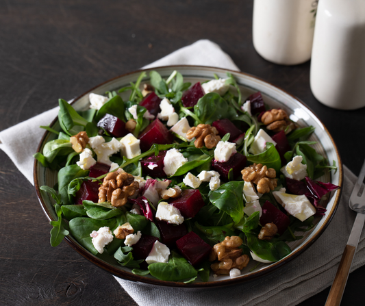Beetroot and Walnut Salad with Goats Cheese